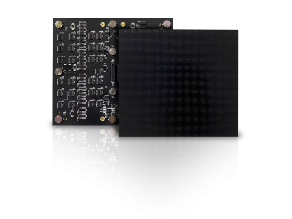 Back and front view of single board with diode COB Flip Chip